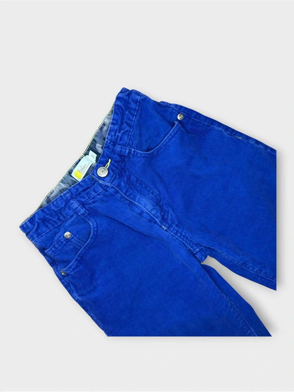Mini Boden Blue Corduroy Straight Leg Pants